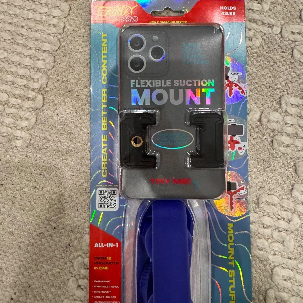 NEW Tenikle Pro Flexible Tripod Bendable Suction Cup Camera & Phone Mount- Blue